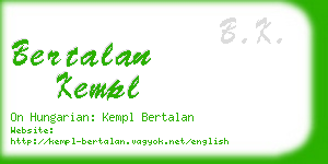 bertalan kempl business card